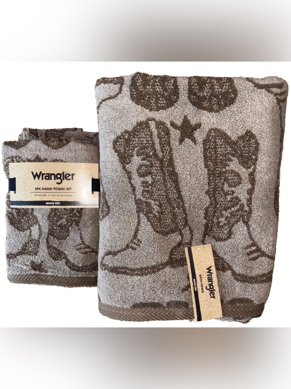 NWT Wrangler Western Cowboy
Boot/Star- Includes 2 Bath
Towels & 2 Hand Towels